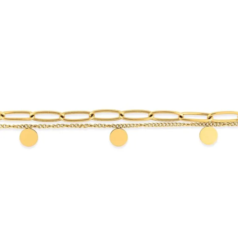 Bracelet Femme Double Rangs EDORA Acier Doré EDO433684