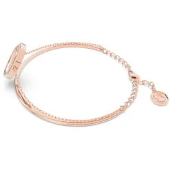 Bracelet femme jonc Swarovski Signum métal doré rose et cristaux