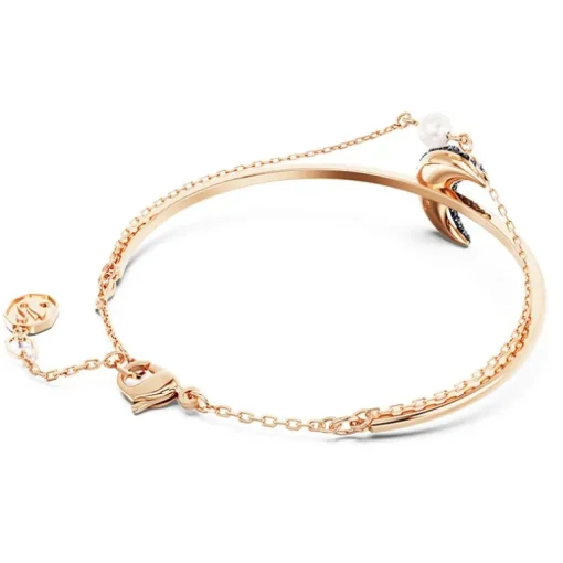 Bracelet Femme Jonc SWAROVSKI LUNA Plaqué Ton Or Rose