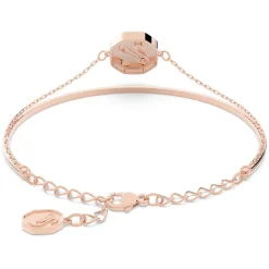 Bracelet femme jonc Swarovski Signum métal doré rose et cristaux