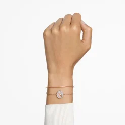 Bracelet femme jonc Swarovski Signum métal doré rose et cristaux