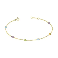 Bracelet Femme Multi-pierres OR 375/1000 Jaune et Pierres Fines