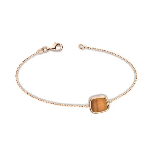 Bracelet Femme ONE MORE Pantelleria OR Rose 750/1000 avec Œil de Tigre