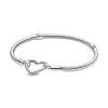 Bracelet Femme Pandora ARGENT 925/1000 Maille Serpent Fermoir Cœur 599539C00-23