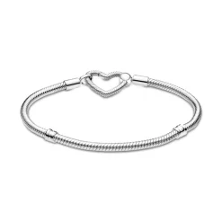 Bracelet Femme Pandora ARGENT 925/1000 Maille Serpent Fermoir Cœur 599539C00-23