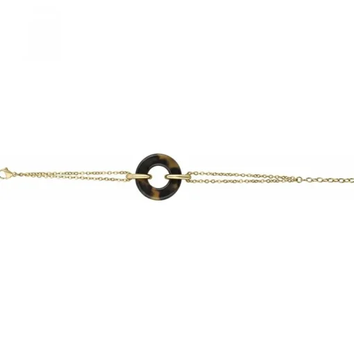 Bracelet femme PHEBUS acier doré et acetate