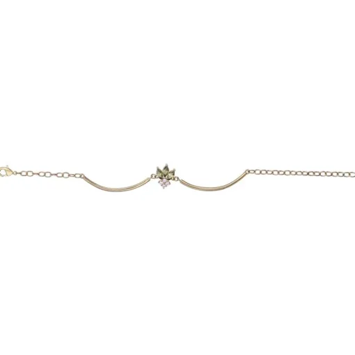 Bracelet femme semi-rigide EDORA PLAQUE OR et oxydes multicolores