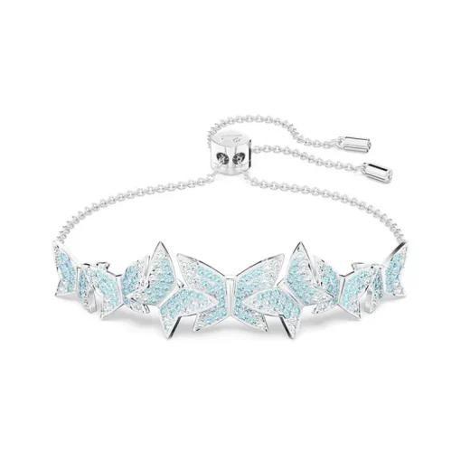 Bracelet Femme SWAROVSKI LILIA PAPILLON BLEU Métal Rhodié Blanc