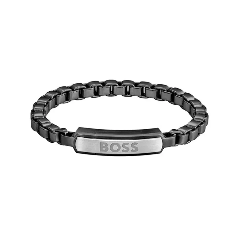 Bracelet Homme 17.5CM BOSS IP Acier Noir