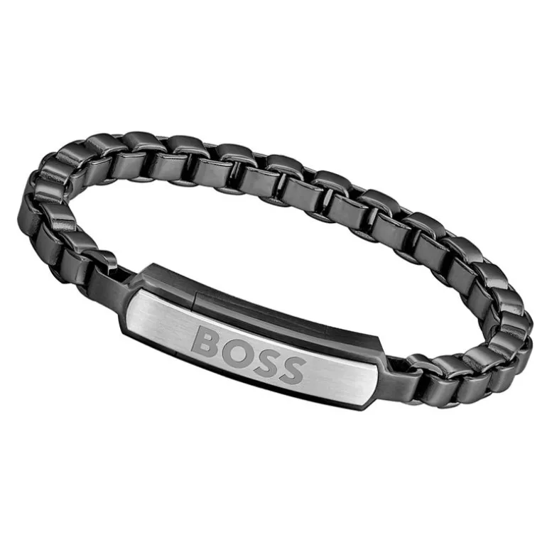 Bracelet Homme 17.5CM BOSS IP Acier Noir