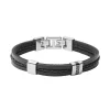 Bracelet Homme FOSSIL MULTI-RANGS LEATHER ESSENTIALS Cuir Noir
