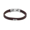 Bracelet Multirangs Homme 18.5CM FOSSIL ALL STACKED UP Cuir Brun