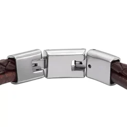 Bracelet Multirangs Homme 18.5CM FOSSIL ALL STACKED UP Cuir Brun