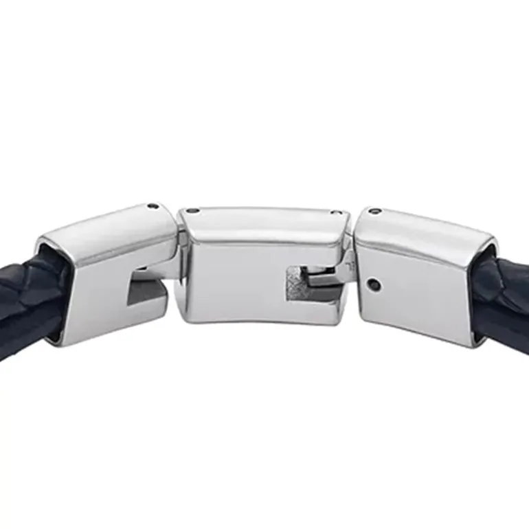 Bracelet Multirangs Homme 18.5CM FOSSIL ALL STACKED UP Cuir Bleu