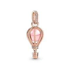 Charm Femme PANDORA PENDANT MONTGOLFIÈRE ROSE SCINTILLANT Doré Rose 14 Carats