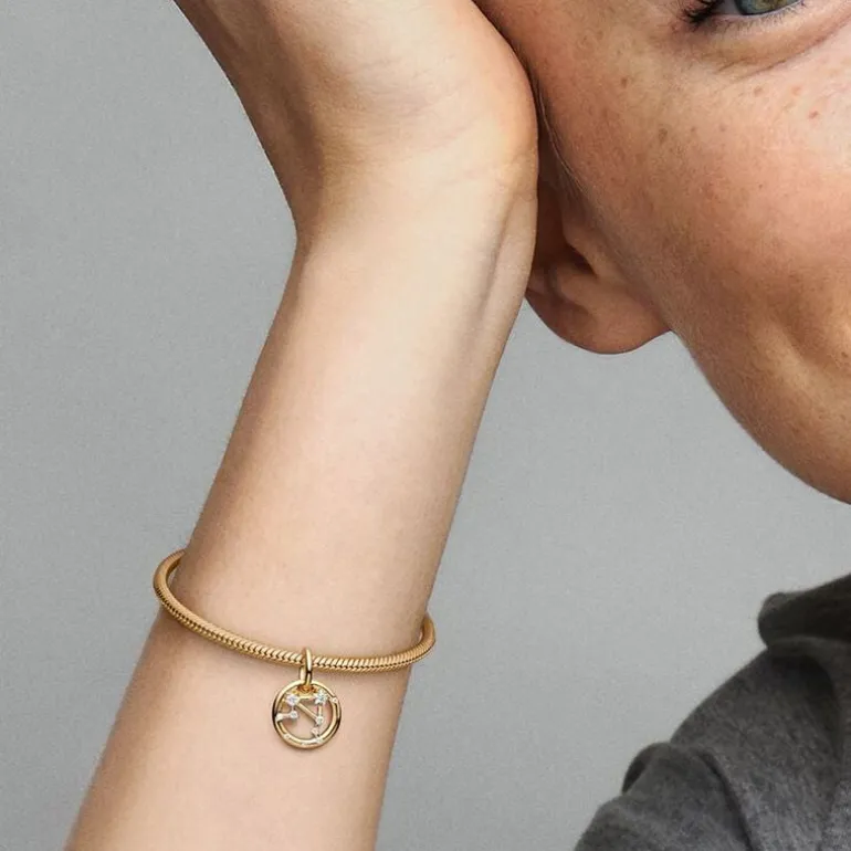 Charm Femme PANDORA PENDANT SIGNE DE LA BALANCE Doré 14 Carats