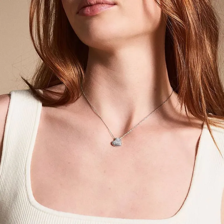 Collier Femme Fossil Cœur scintillant Sadie Acier Argenté JF04674040