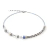 Collier Femme COEUR DE LION GEOCUBE PRECIOUS FUSION CHUNKY CHAIN BLEU CLAIR Acier inoxydable