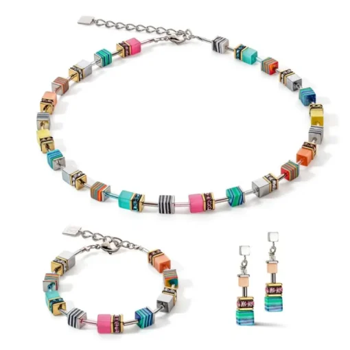 Collier Femme COEUR DE LION GEOCUBE CANDY MULTICOLOUR SPRING Acier inoxydable