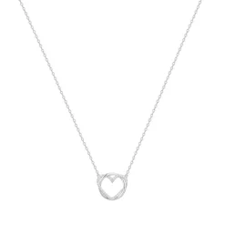 Collier Femme Coeur Entrelacé ARGENT 925/1000 et Oxyde