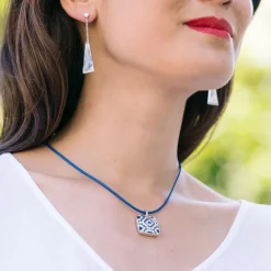 Collier Femme Cordon Huilé UNA STORIA Bleu