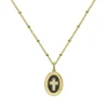Collier Femme Croix Empierrée PLAQUE OR Jaune et Oxydes