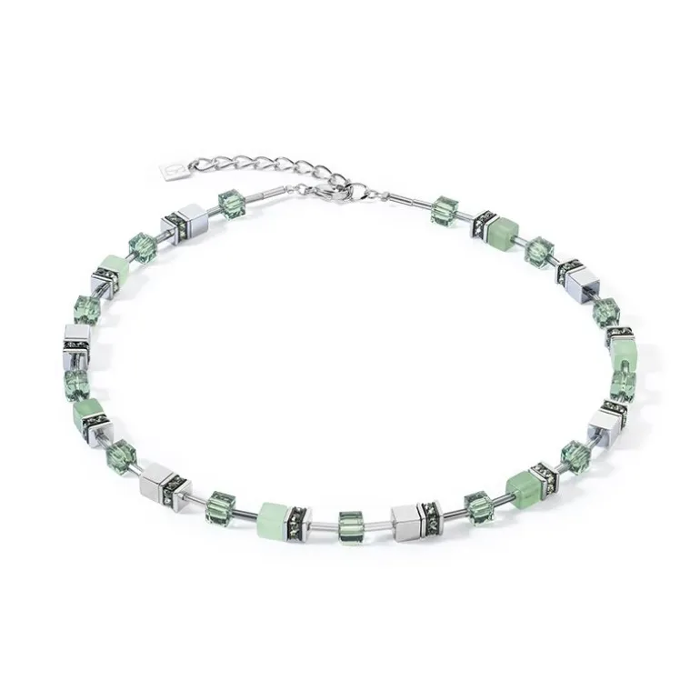 Collier Femme CŒUR DE LION GEOCUBE® ICONIC PRECIOUS VERT Acier Inoxydable