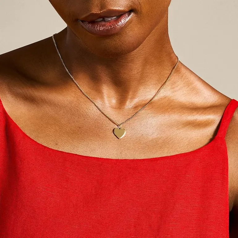 Collier Femme Cœur Fossil Drew acier doré JF03080710