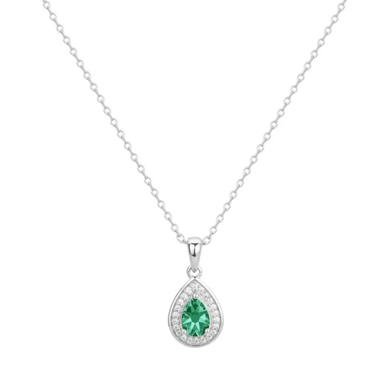 Collier Femme EDORA Argent Spinelle Verte