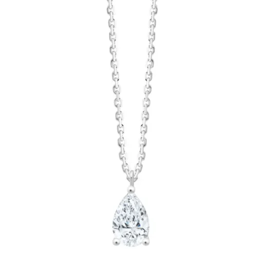 Collier Femme EÏKO OR 750/1000 Blanc et Diamants de Synthèse LCN38545DW