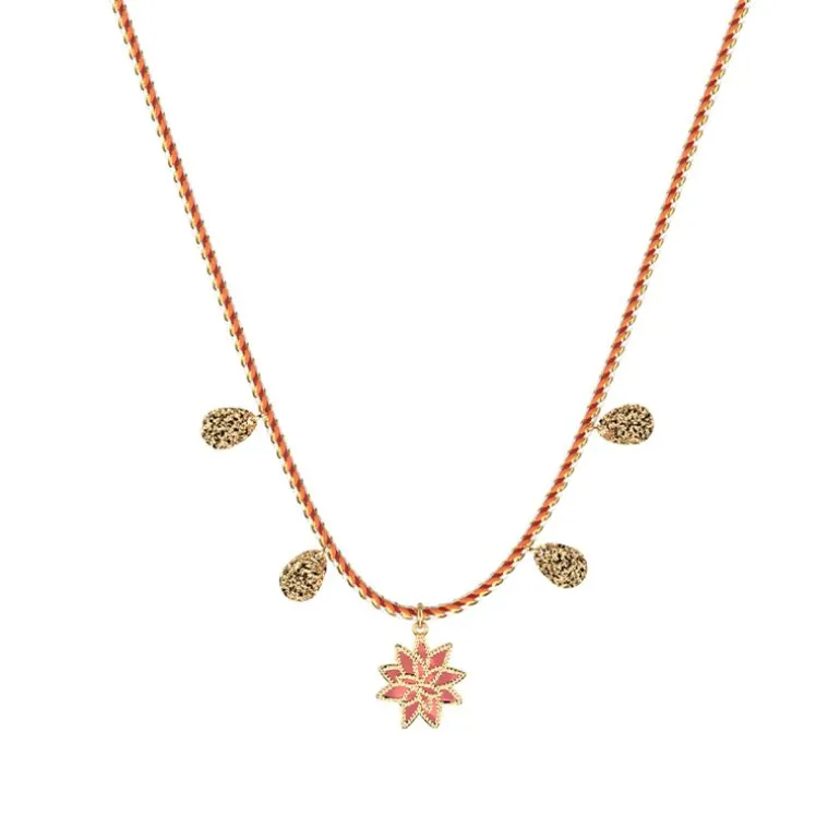 Collier Femme LES CADETTES CORAL PAMPILLES FLEUR DE LOTUS Laiton Doré