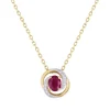 Collier Femme Multi-pierres OR 375/1000 Bicolore et Rubis
