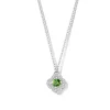 Collier Femme One More Salina OR Blanc 750/1000 avec Saphir Vert et Diamants