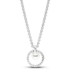 Collier Femme Pandora ARGENT 925/1000 Perle de Culture d'Eau Douce Traitée & Pavé 393165C01-45
