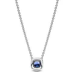 Collier Femme Pandora ARGENT 925/1000 Halo Bleu Carré Scintillant 393560C01-45