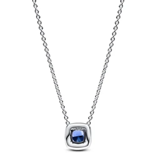 Collier Femme Pandora ARGENT 925/1000 Halo Bleu Carré Scintillant 393560C01-45