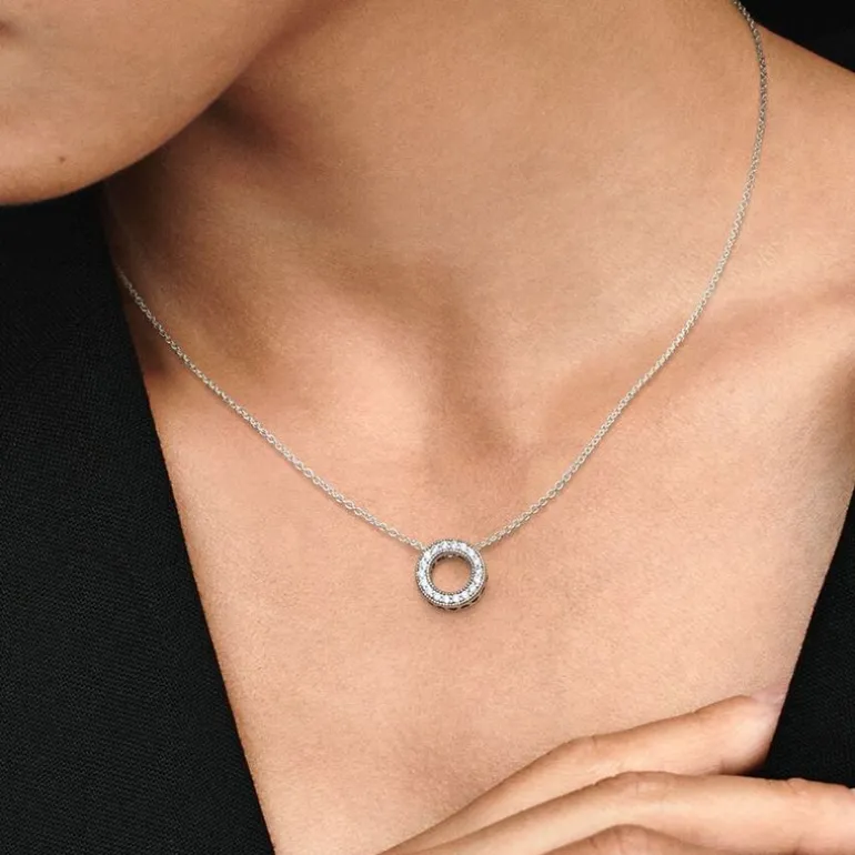 Collier Femme PANDORA CERCLE PAVÉ SIGNATURE Argent 925/1000