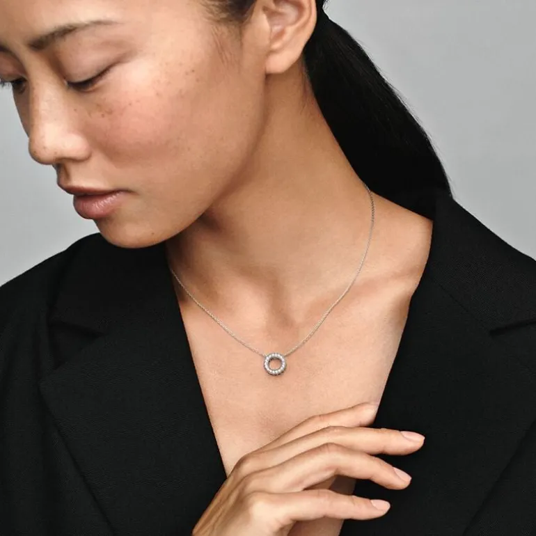 Collier Femme PANDORA CERCLE PAVÉ SIGNATURE Argent 925/1000