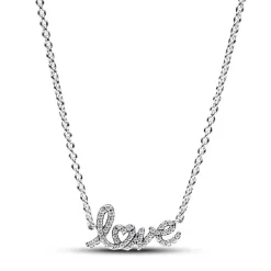 Collier Femme Pandora Moments Amour Manuscrit Étincelant 393076C01