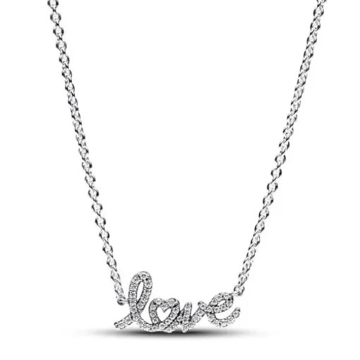 Collier Femme Pandora Moments Amour Manuscrit Étincelant 393076C01