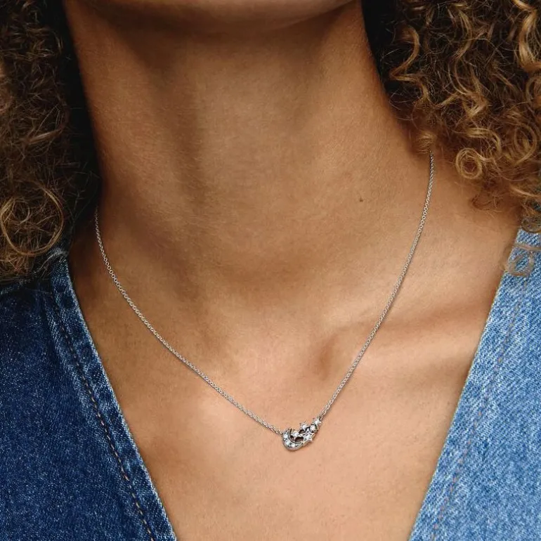 Collier Femme Pandora Moments Lune & Étoile Scintillantes 392991C01