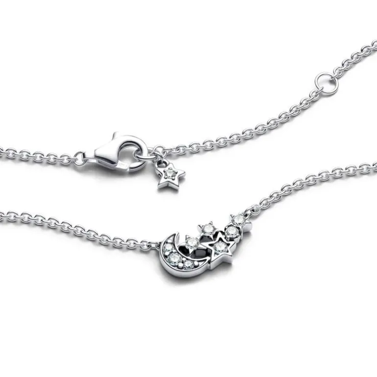 Collier Femme Pandora Moments Lune & Étoile Scintillantes 392991C01