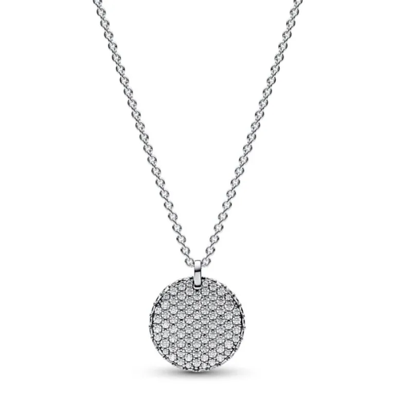 Collier Femme Pandora Timeless Pendentif Rond Pavé 392632C01