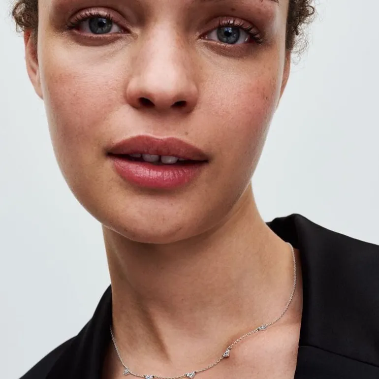 Collier Femme Pandora Timeless Chaîne Station Cœur Triple Pierre 393160C01