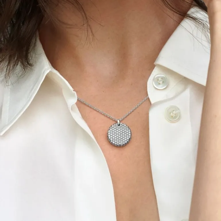 Collier Femme Pandora Timeless Pendentif Rond Pavé 392632C01