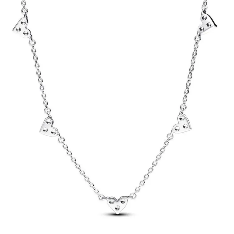 Collier Femme Pandora Timeless Chaîne Station Cœur Triple Pierre 393160C01