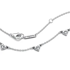 Collier Femme Pandora Timeless Chaîne Station Cœur Triple Pierre 393160C01