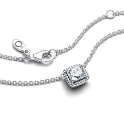 Collier Femme Pandora Timeless Halo Scintillant Carré 396241CZ