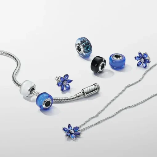 Collier Femme Pandora Timeless à Pendentif Herbier Bleu Scintillant 392387C02