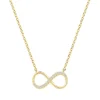 Collier Femme Signe INFINI PLAQUE OR Jaune et Oxydes